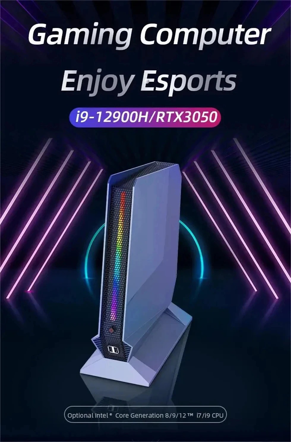 Helorpc คอมพิวเตอร์ขนาดเล็กเล่นเกมที่มีอินเตอร์คอร์ i9-12900H NVIDIA RTX3050Ti สนับสนุน Window10ลินุกซ์6xUSB Type-C 1xhdmi WIFI คอมพิวเตอร์
